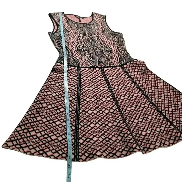 BCBG MaxAzria size L skater Anne Jacquard knit Sweater Dress whisper Pink womens - Picture 4 of 7